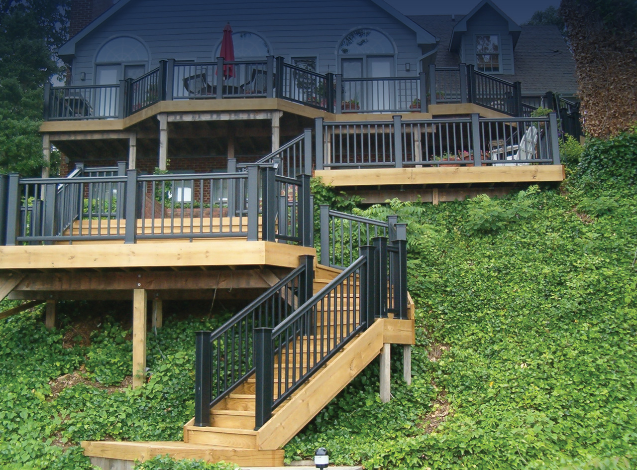 Multi-Level Deck and Railing