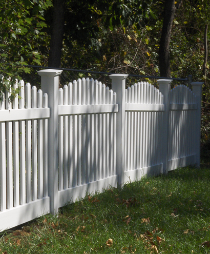 White Vinyl Fence in the Landscape